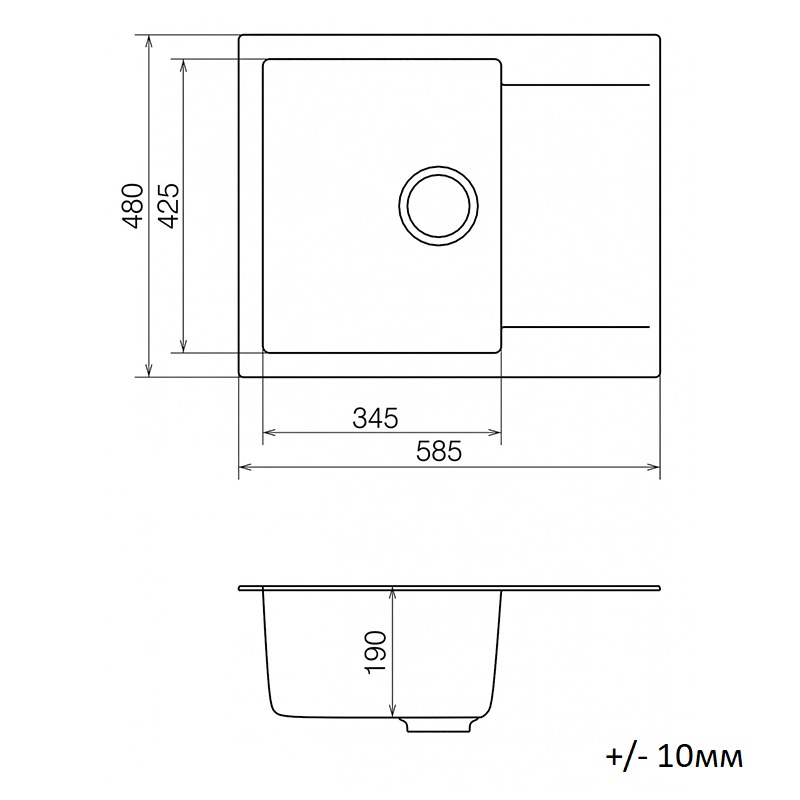 Мойка гранитная Model K 040.61 черный Cascata Мойка гранитная Model K 040.61 черный Cascata