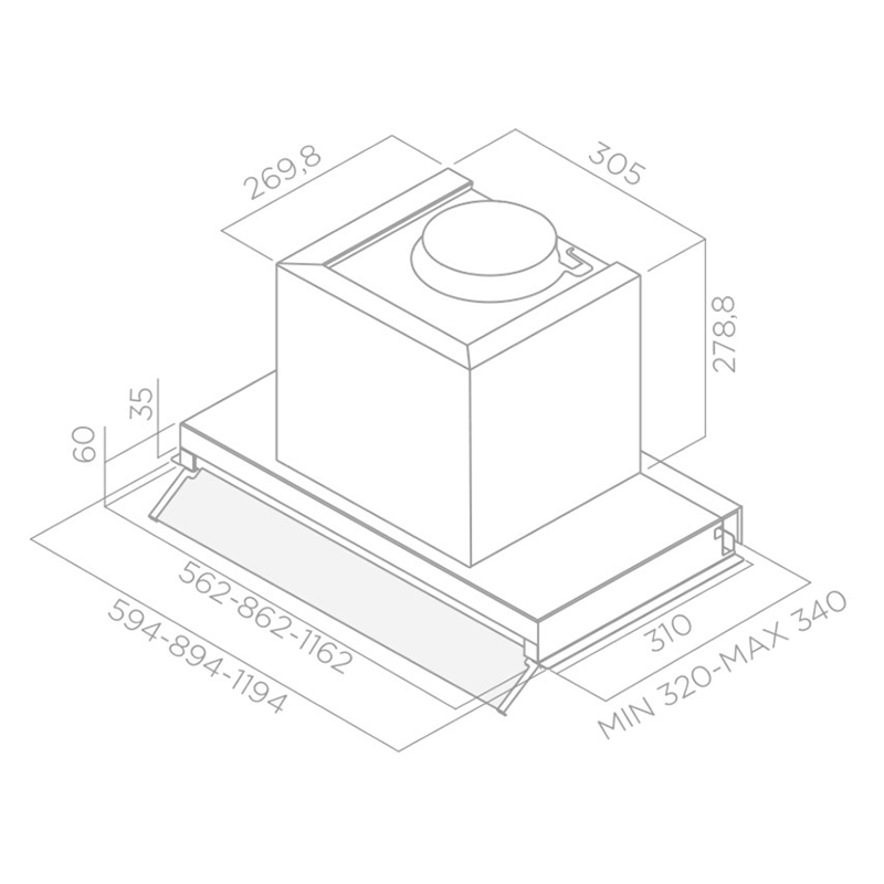 Витяжка Вбудована BOX IN PLUS IXGL/A/60 Нерж. ELICA