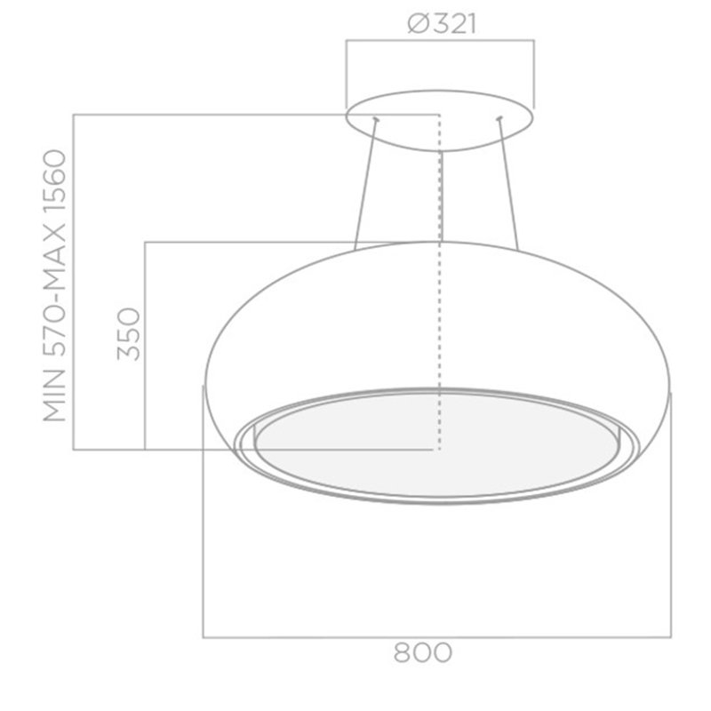 Вытяжка Островная SEASHELL IX/F/80 Нерж. ELICA