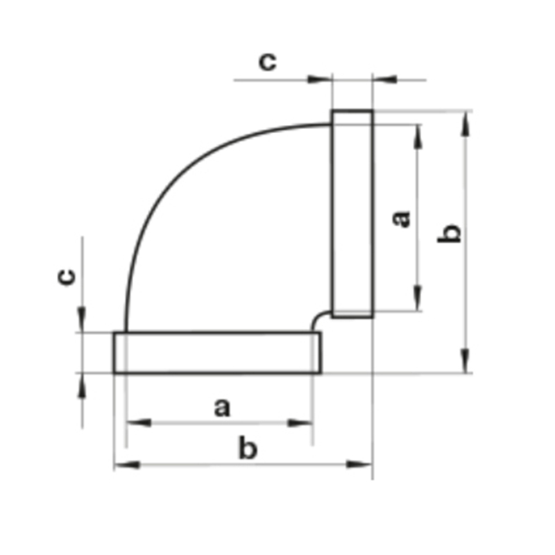 Колено горизонтальное под 90° 55*110 VENTS (5251)