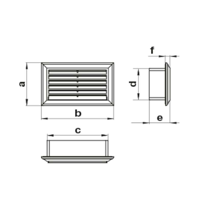 Решетка торцевая 55*110 АБС VENTS (571)