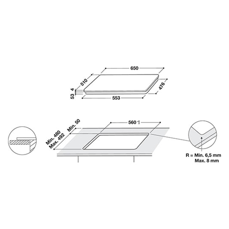 Электрическая варочная поверхность SMO658CBTIXL Whirlpool