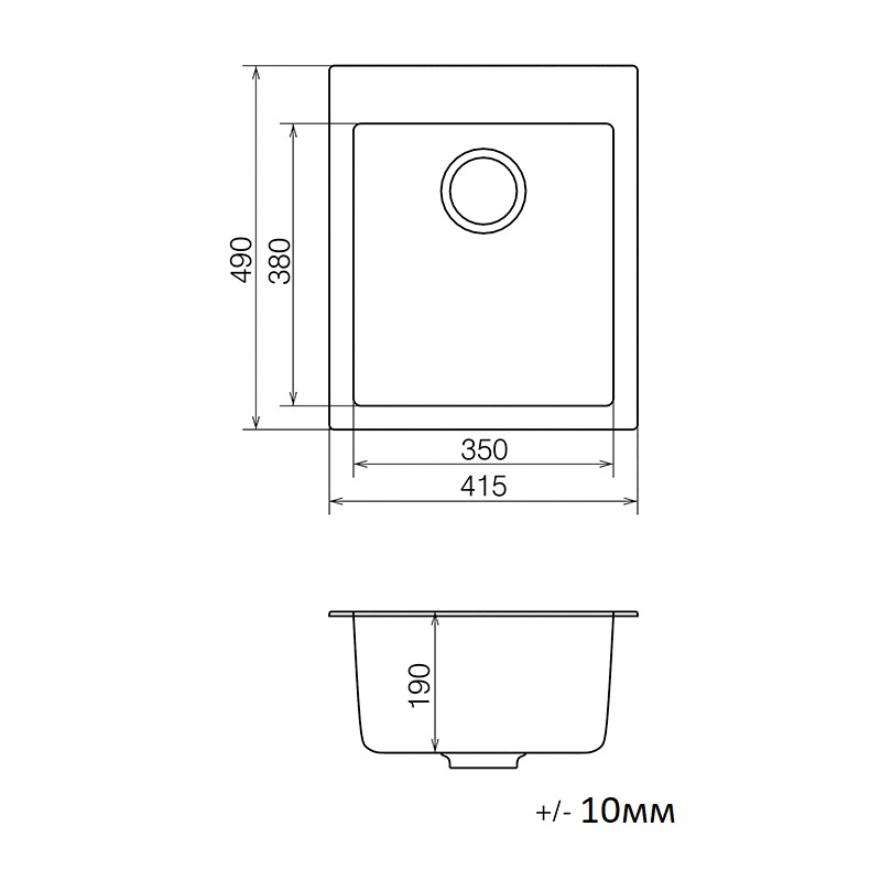 Мойка гранитная Model K 040.42 черный Cascata Мойка гранитная Model K 040.42 черный Cascata