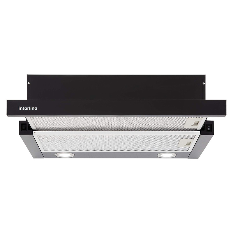 Вытяжка телескопическая SLIM BL A/60/2/T 600мм черная INTERLINE