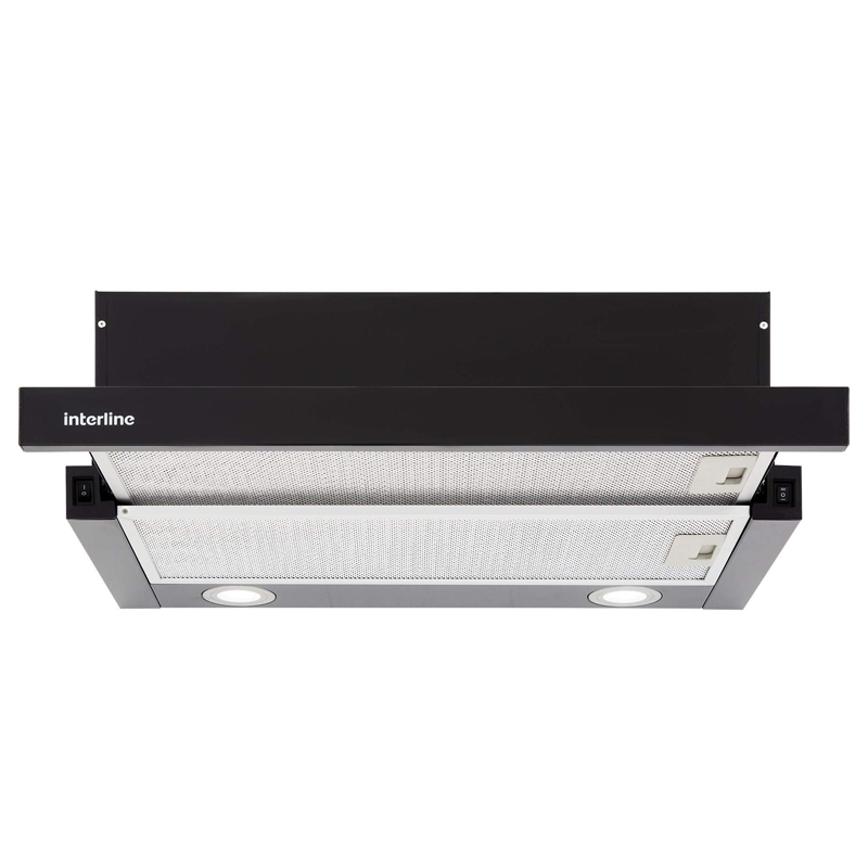 Вытяжка телескопическая DELI BL A/60/2/T 600мм черная INTERLINE Вытяжка телескопическая DELI BL A/60/2/T 600мм черная INTERLINE