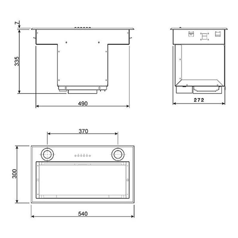 Вытяжка встраиваемая 54см KSEG58PXE Smeg