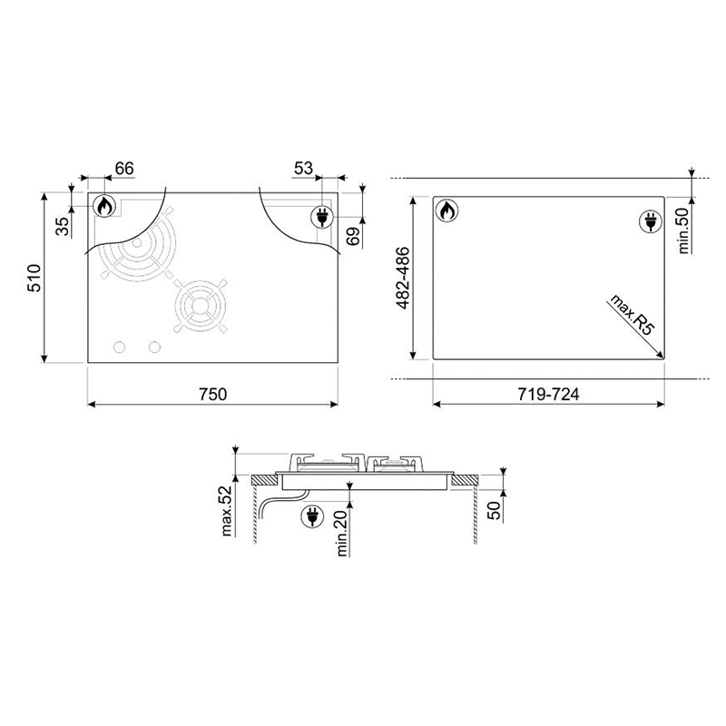 Комбінована поверхня PM3743D Smeg
