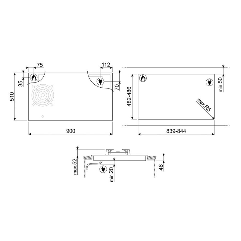 Комбинированная поверхность PM3953D Smeg