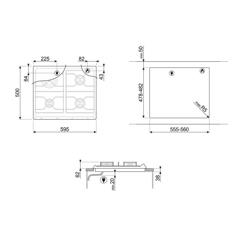 Газовая поверхность SR964XGH Smeg