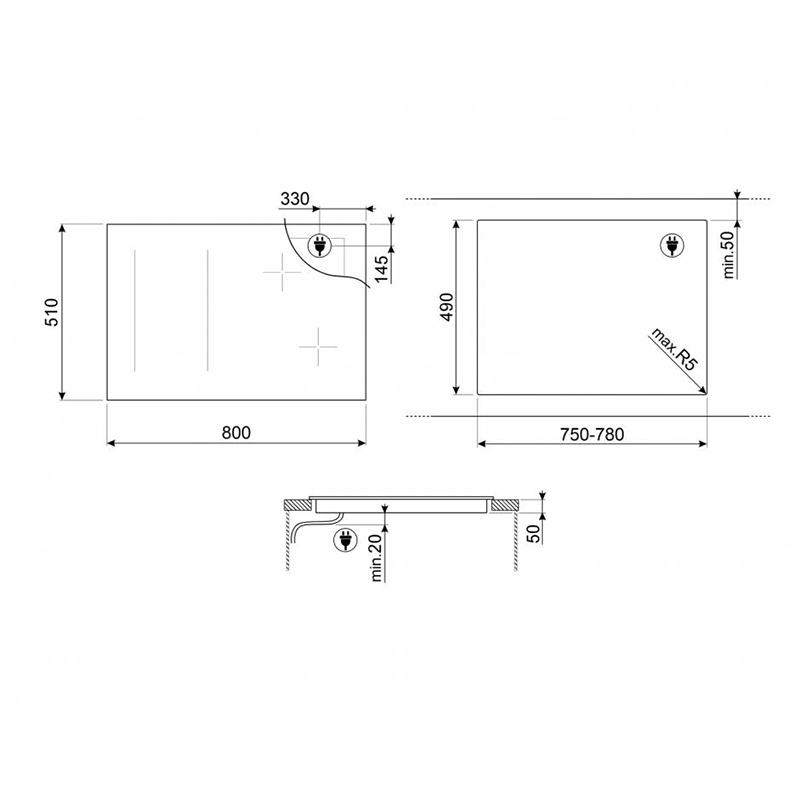 Індукційна поверхня SI1M4854D Smeg Індукційна поверхня SI1M4854D Smeg
