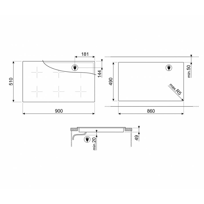 Индукционная поверхность SIM3964D Smeg Индукционная поверхность SIM3964D Smeg