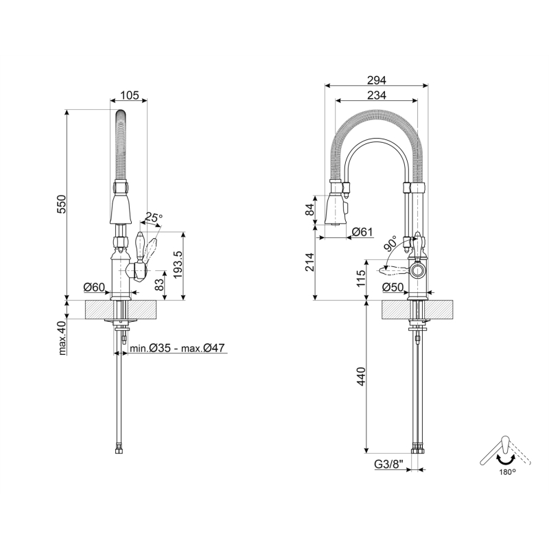 Змішувач хром MIDR7CR-2 Smeg
