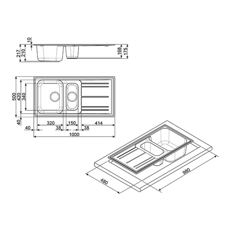 Мойка гранит Rigae кремовый LZ102P Smeg