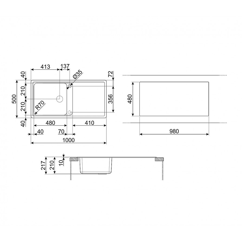 Мийка граніт Rigae кремовий LZ150P Smeg Мийка граніт Rigae кремовий LZ150P Smeg