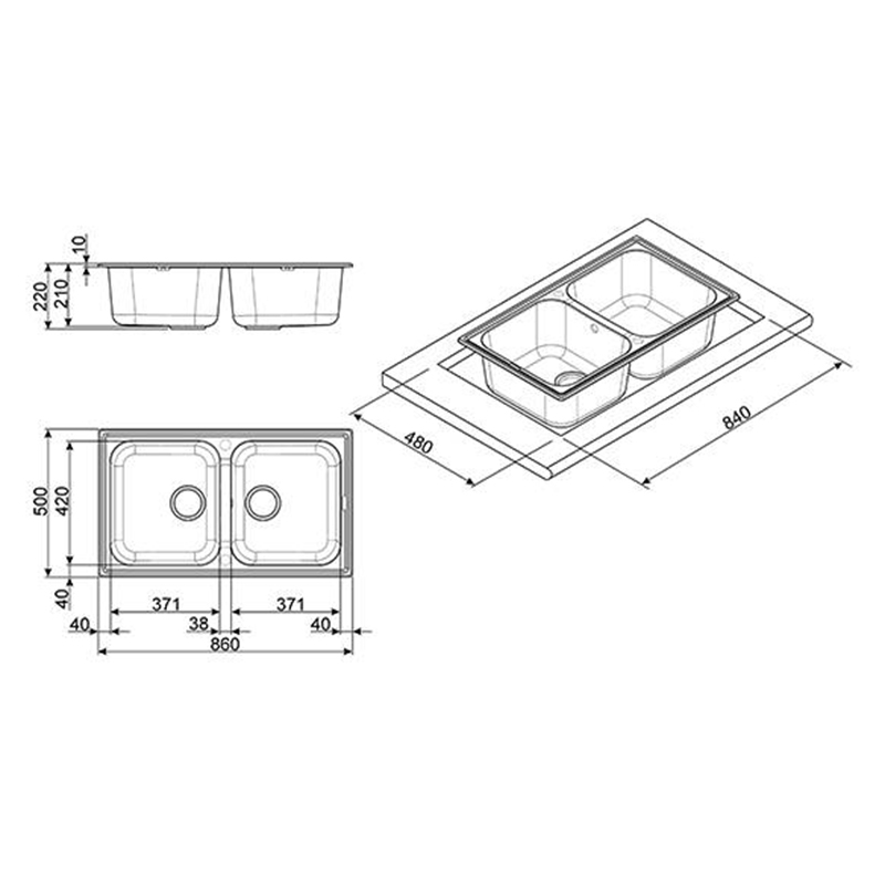 Мийка граніт Rigae кремовий LZ862P Smeg