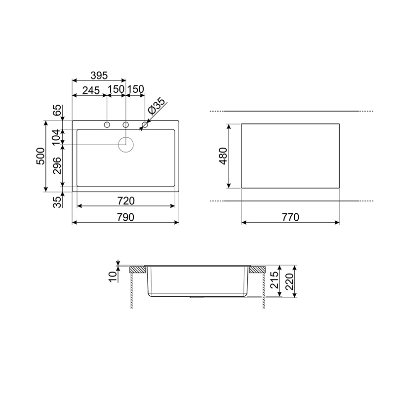 Мойка гранит Quadra черный VZ79N Smeg Мойка гранит Quadra черный VZ79N Smeg