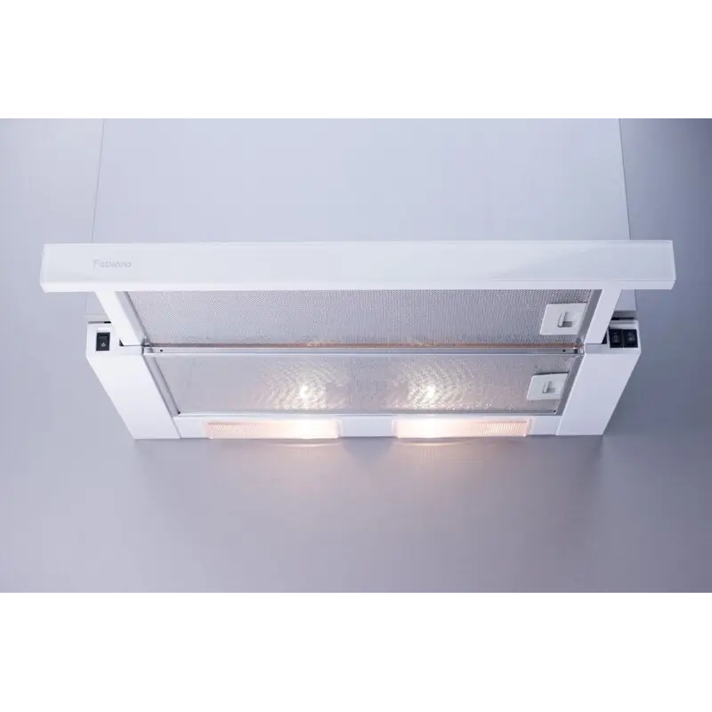 Вытяжка телескопическая белая Slim 60см Lux Glass Fabiano