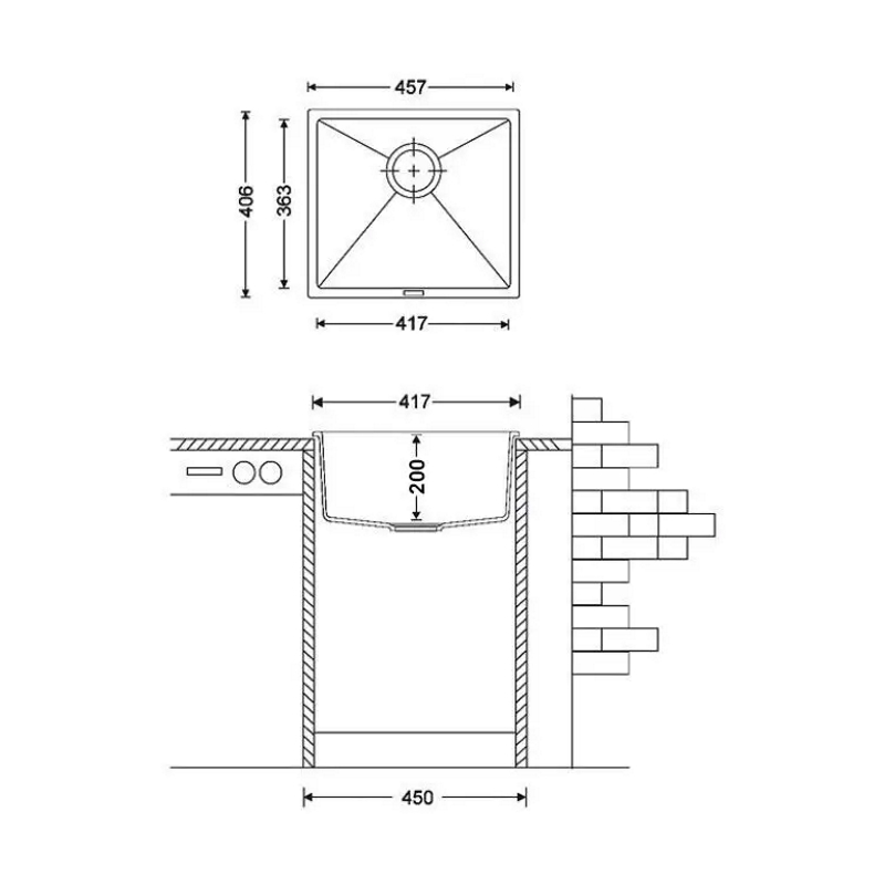 Мойка гранит Quadro 45x40 бежевый Fabiano Мойка гранит Quadro 45x40 бежевый Fabiano