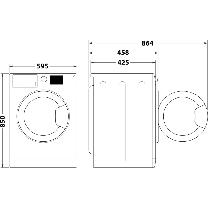 Пральна машина (фронтальна загрузка) вузька WRBSB 6228 B UA Whirlpool