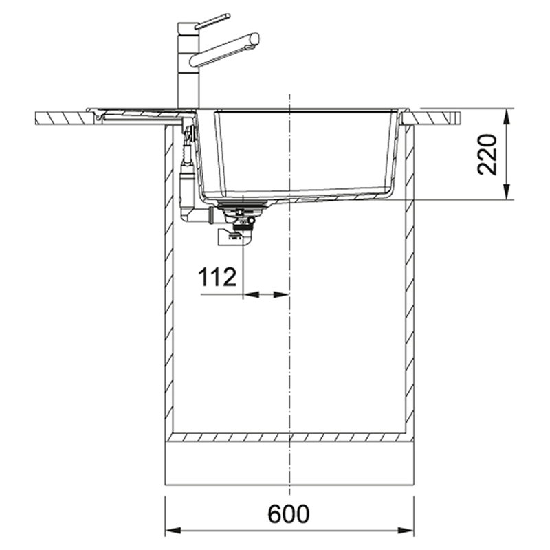 Мойка с сифоном гранит UBG 611-78 XL серый камень Franke (114.0574.982) уценка
