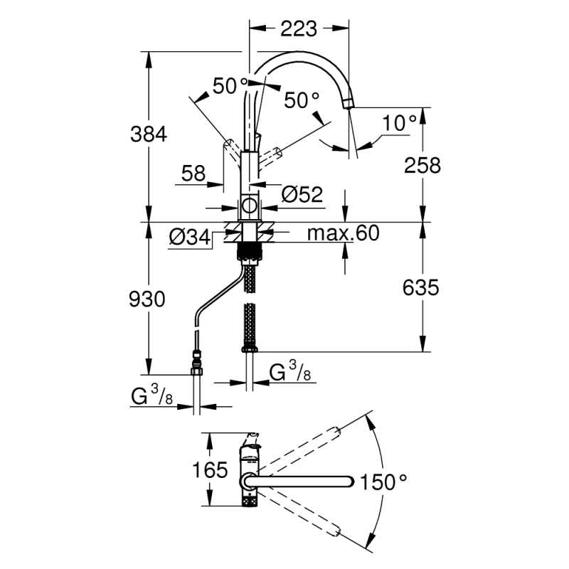 Змішувач Eurosmart Pure хром Grohe (31722000)