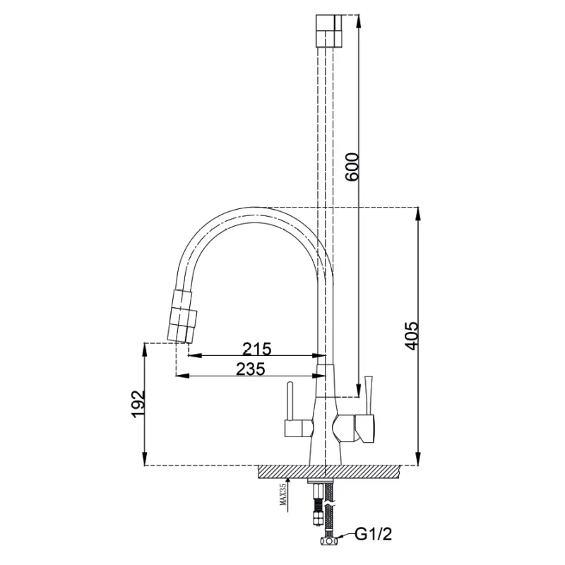 Змішувач FKM 3121 Flex Chrome Fabiano Змішувач FKM 3121 Flex Chrome Fabiano