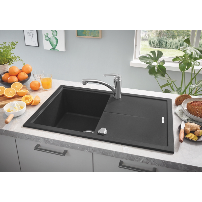 Мойка гранит K400 780 x 500 мм Black Grohe (31639AP0)