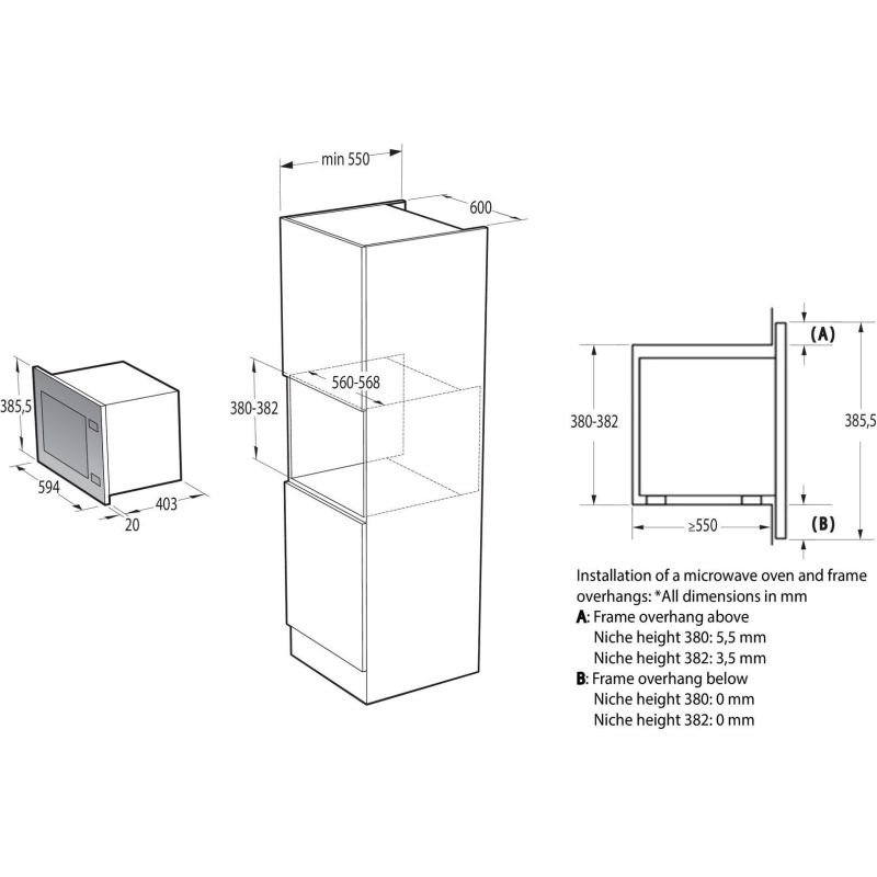 Встраиваемая микроволновая печь BMI251SG3BG Gorenje
