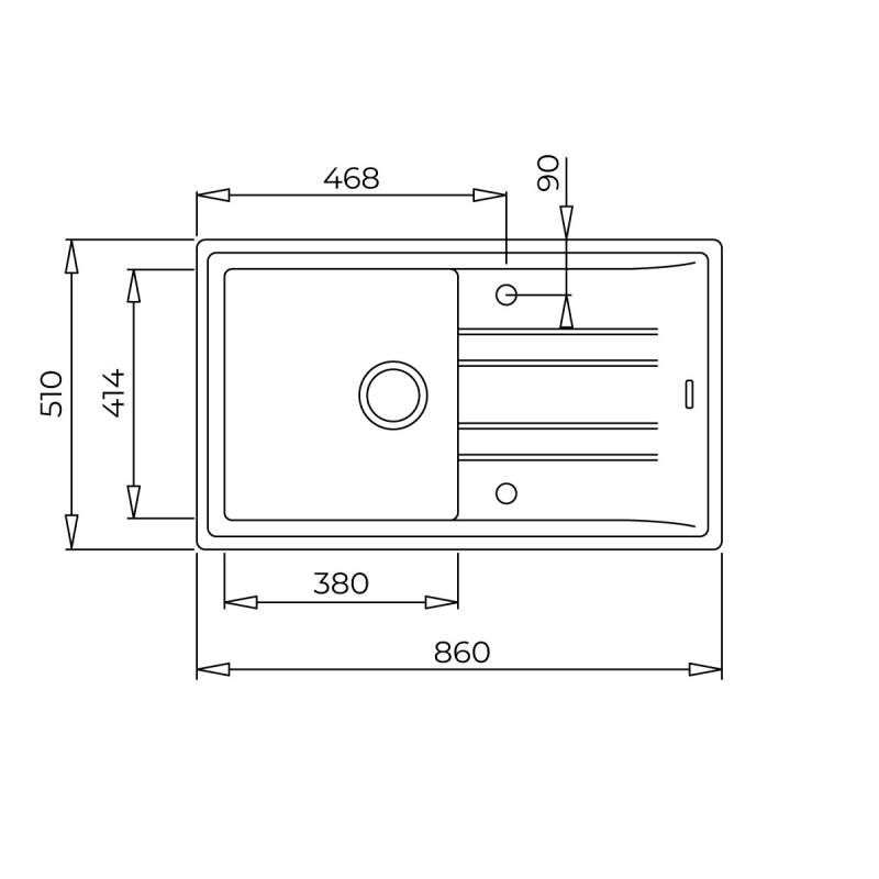 Мойка STONE 50 B-TG 1B 1D Tegranit графит Teka (115330020)