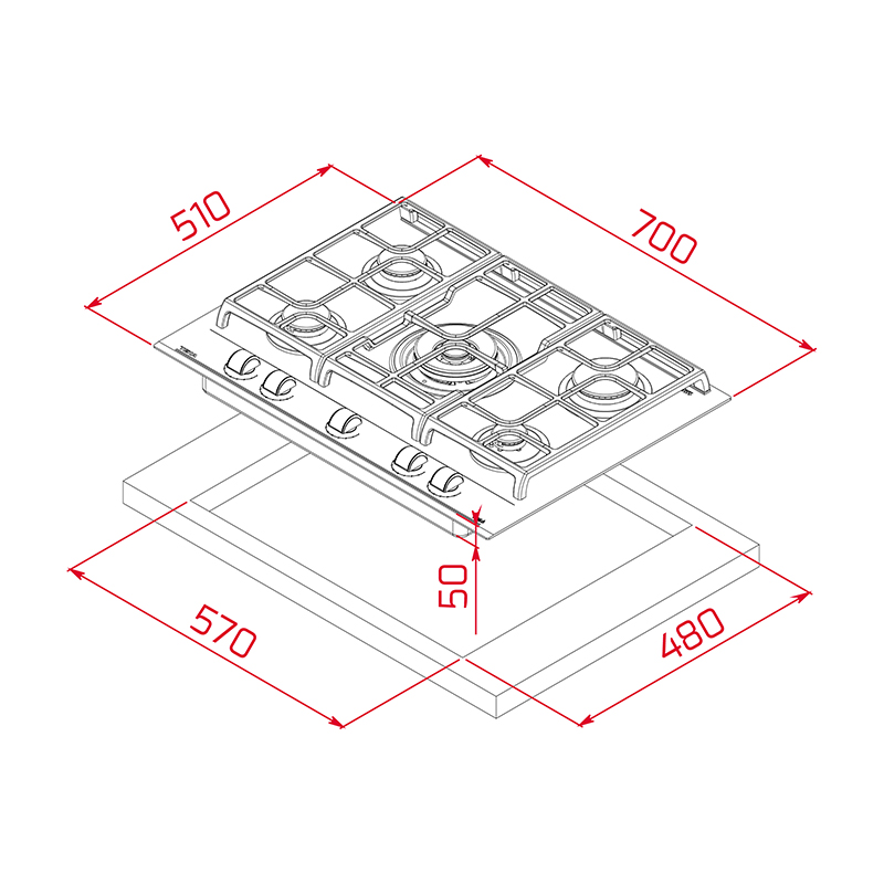 Газовая поверхность GZC 75330 WH Teka (112570102)