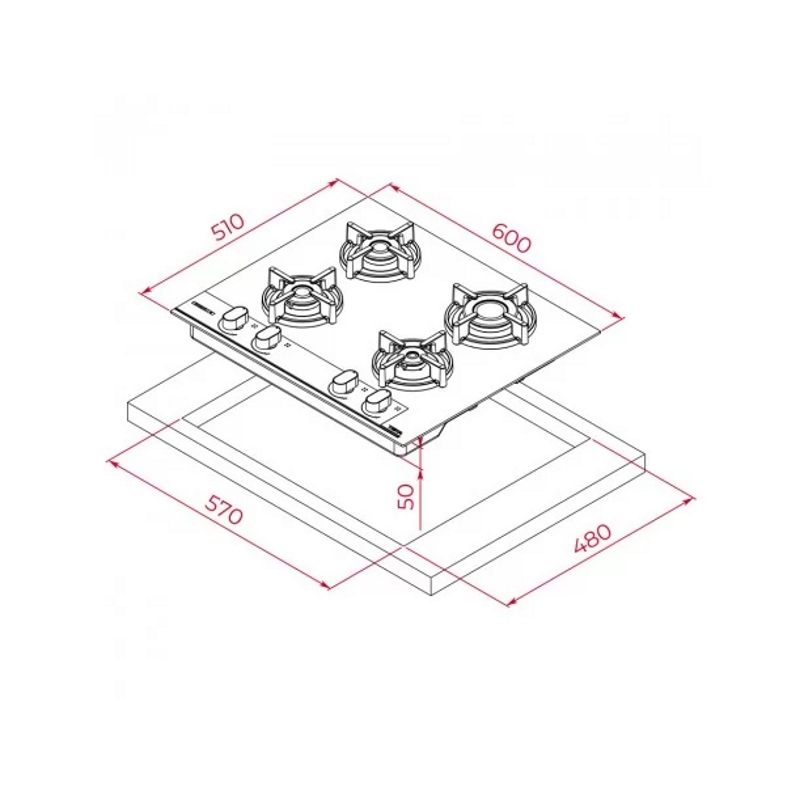 Поверхность газовая TEKA GBC 64 BM INFINITY 112570217 Поверхность газовая TEKA GBC 64 BM INFINITY 112570217