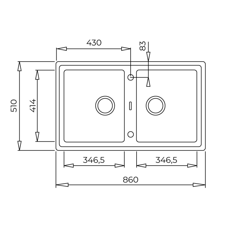 Мойка STONE 90 B-TG 2B Tegranit серый металлик Teka (115260007)