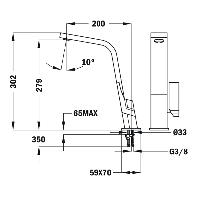 Змішувач IC 915 (Icon H) Black ультрачорний Teka (33915020N)