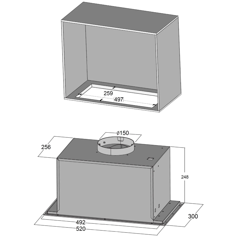 Витяжка Tecna 520 Black Glass Fabiano