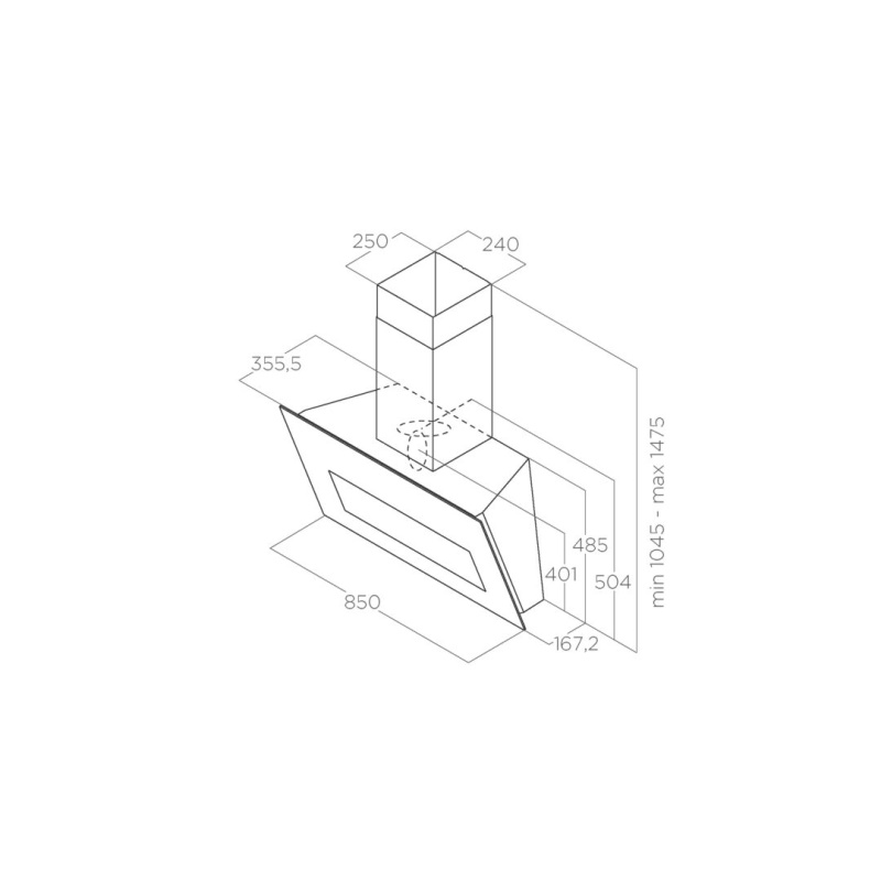 Вытяжка наклонная BLOOM BL/A/85 черная ELICA
