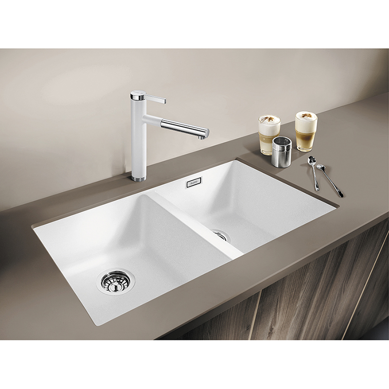 Мойка SUBLINE 350/350-U SILGRANIT (мпс.) белый BLANCO (523578)