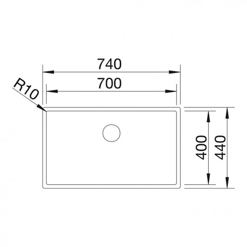 Мойка CLARON 700-U (мпс.) нерж.сталь Durinox BLANCO (523387)