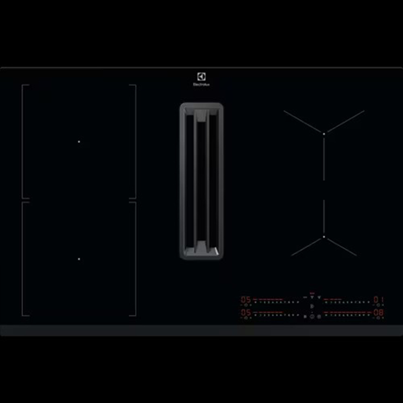 Варочная поверхность индукционная с интегрированой вытяжкой KCC83443 80см черный Electrolux Варочная поверхность индукционная с интегрированой вытяжкой KCC83443 80см черный Electrolux