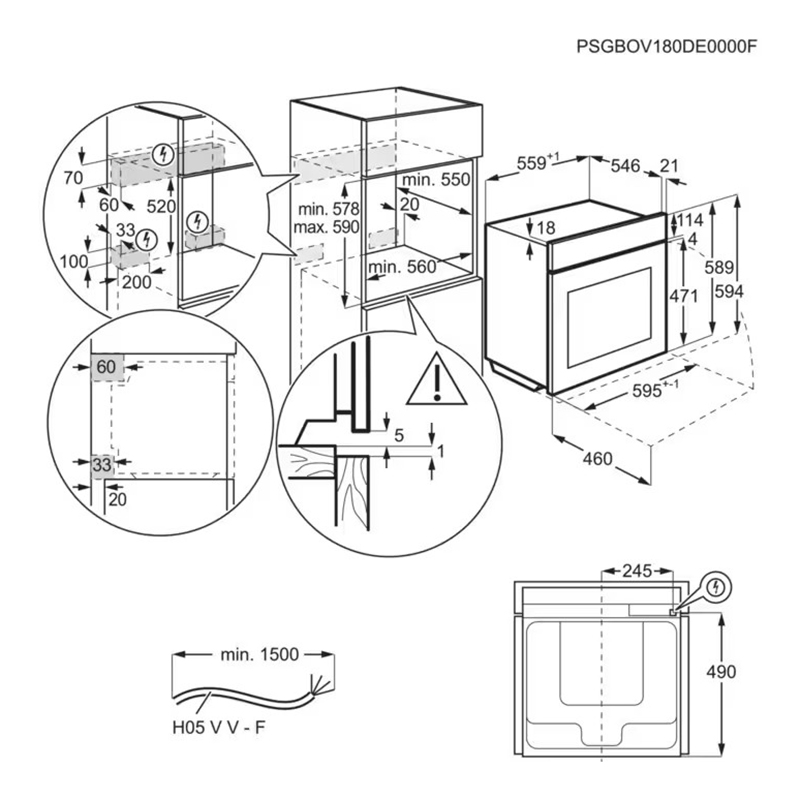 Духовой шкаф EOC9P31WX черный/нерж. сталь Electrolux
