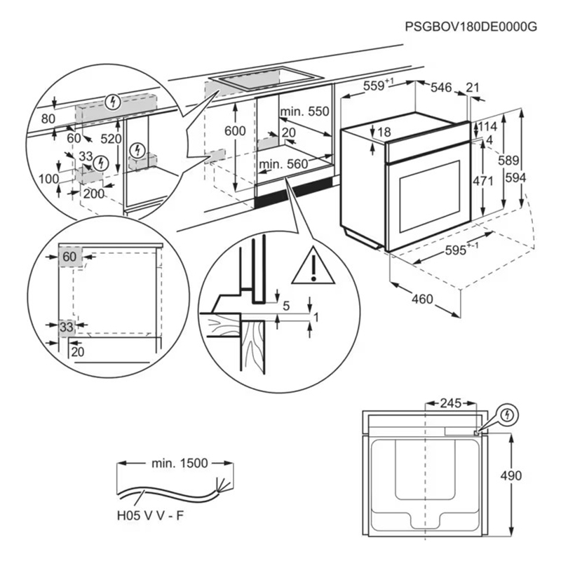 Духовой шкаф EOC9P31WX черный/нерж. сталь Electrolux