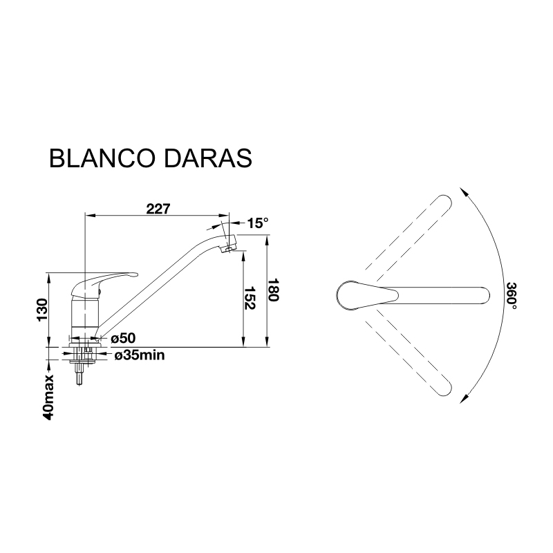 Змішувач DARAS антрацит BLANCO (517721) Змішувач DARAS антрацит BLANCO (517721)