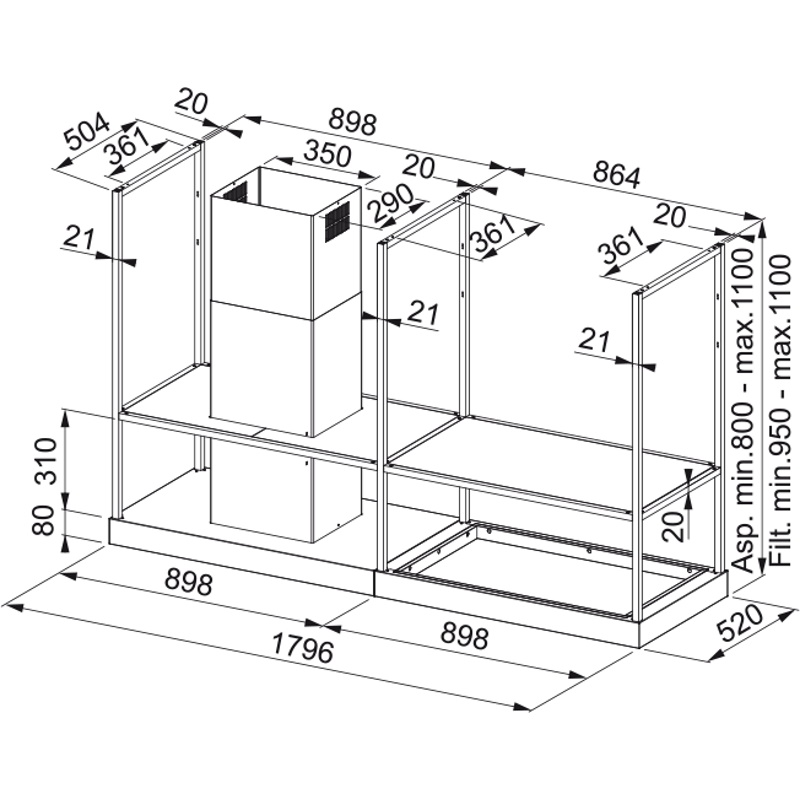 Вытяжка FMY BK MATT F180 черный матовый 180см. Franke (325.0678.073) Вытяжка FMY BK MATT F180 черный матовый 180см. Franke (325.0678.073)