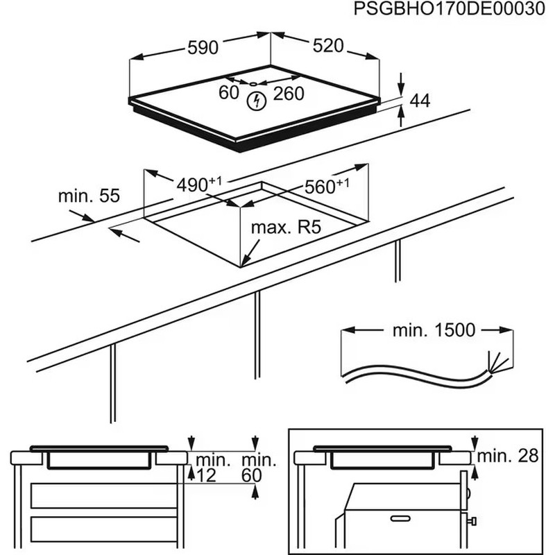 Индукционная поверхность IAE64843FB Hob2Hood AEG