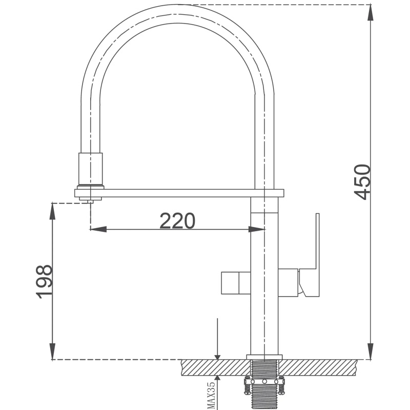 Змішувач комбінований FKM 3120 Black Steel Fabiano