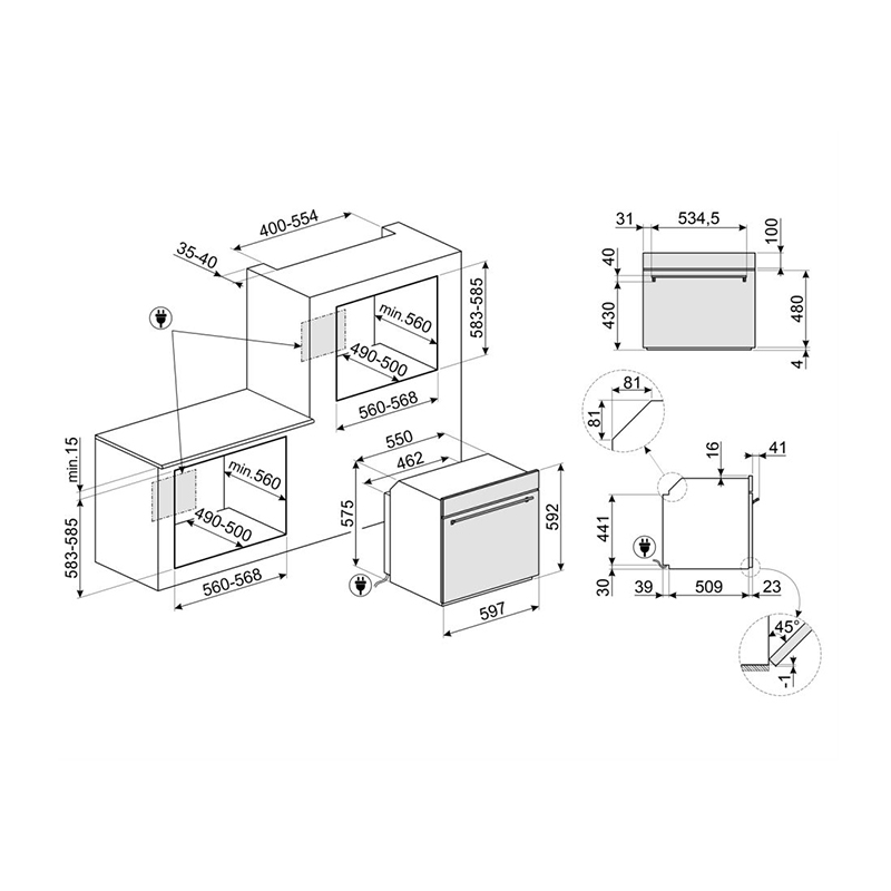 Духовой шкаф SF6300TVX Smeg