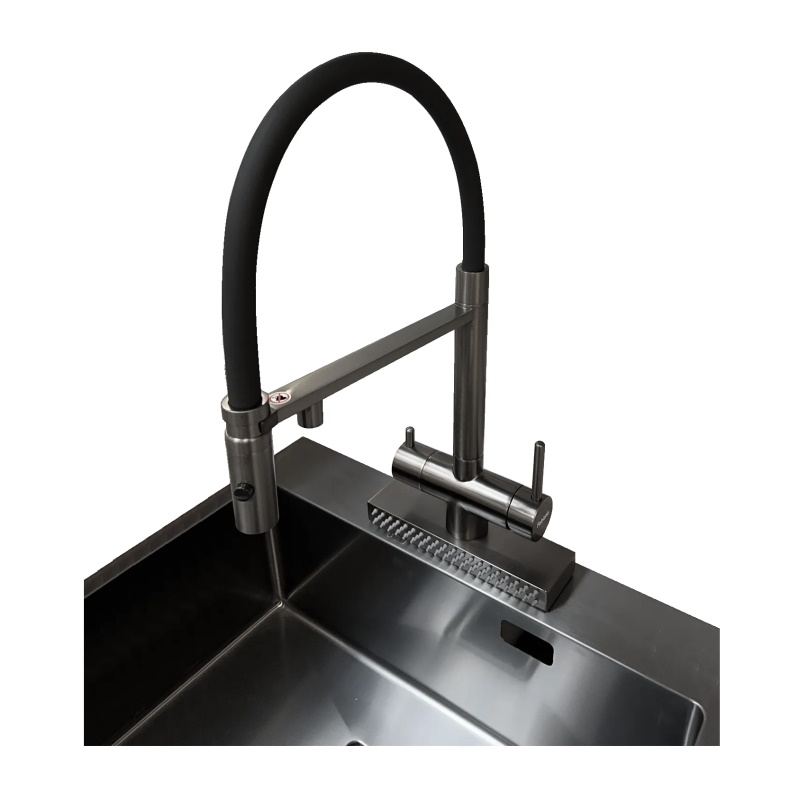 Змішувач комбінований FKMС 3124 Black Steel (Cascad) Fabiano Змішувач комбінований FKMС 3124 Black Steel (Cascad) Fabiano