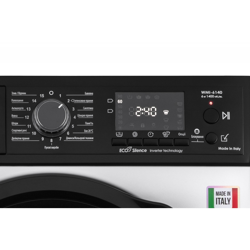 Стиральная машина фронтальная WMI-6140 белая ARDESTO Стиральная машина фронтальная WMI-6140 белая ARDESTO