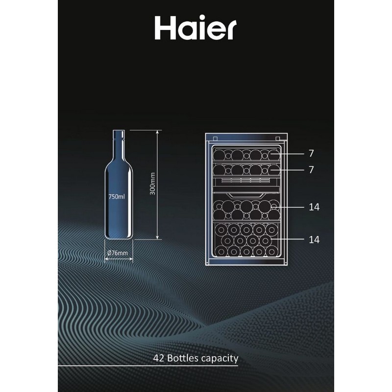 Холодильник для вина HWS42GDAU1 черный Haier Холодильник для вина HWS42GDAU1 черный Haier