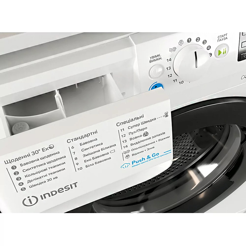 Пральна машина фронтальна BWSE71293XWBVUA біла Indesit