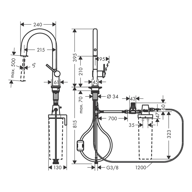 Смеситель для кухни Aqittura M91 FilterSystem 210 (в/ш) хром Hansgrohe (76803000) Смеситель для кухни Aqittura M91 FilterSystem 210 (в/ш) хром Hansgrohe (76803000)